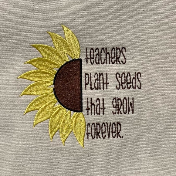 Embroidered Canvas Tote Bag for Teachers - Picture 2 of 4